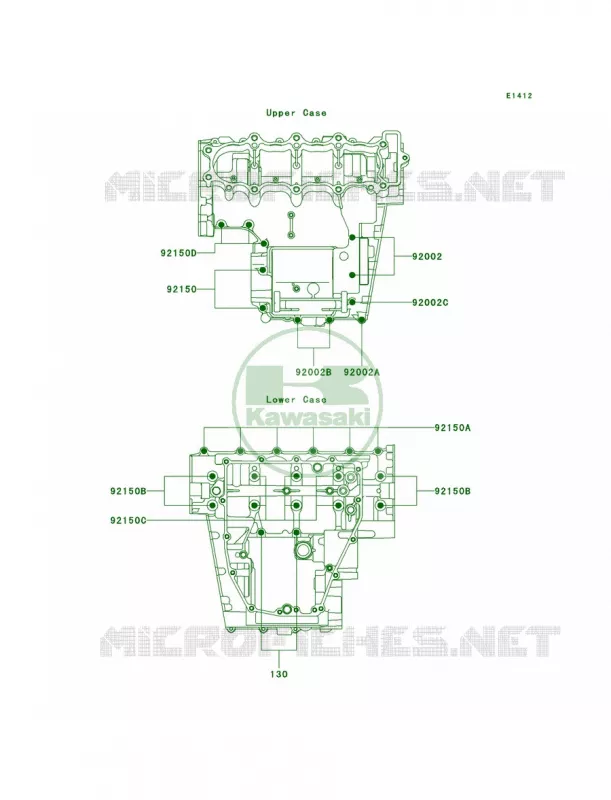 Crankcase Bolt Pattern Kawasaki MOTOS 600 2001 Ninja ZX-6R  ZX600-J2