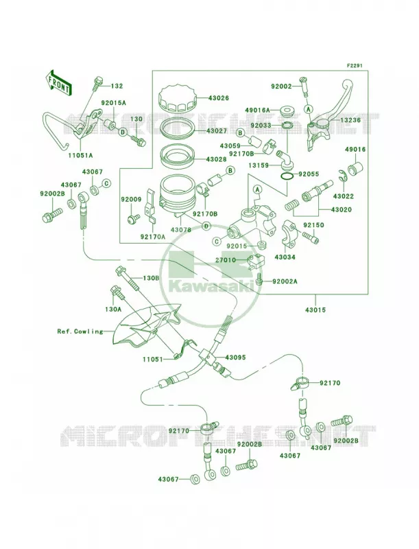 Front Master Cylinder Kawasaki MOTOS 600 2001 Ninja ZX-6R  ZX600-J2
