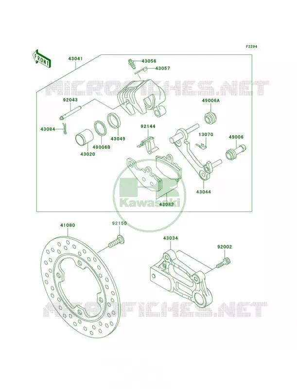 Rear Brake Kawasaki MOTOS 600 2001 Ninja ZX-6R  ZX600-J2