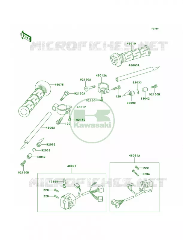 Handlebar Kawasaki MOTOS 750 2001 Ninja ZX-7R  ZX750-P6
