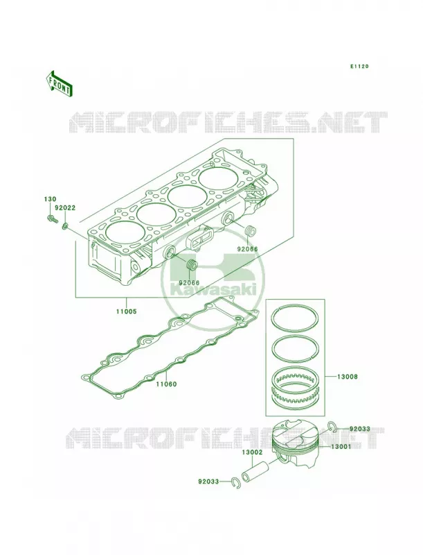 CylinderPistons Kawasaki MOTOS 900 2001 Ninja ZX-9R  ZX900-E2