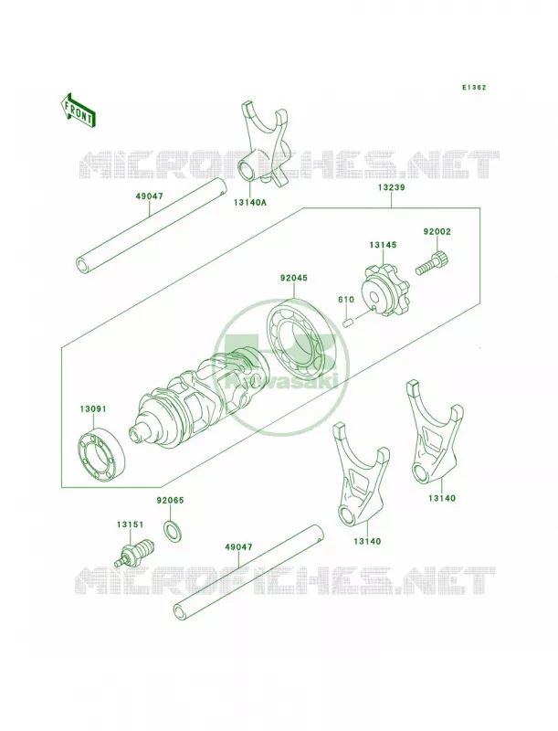 Gear Change DrumShift Forks Kawasaki MOTOS 900 2001 Ninja ZX-9R  ZX900-E2