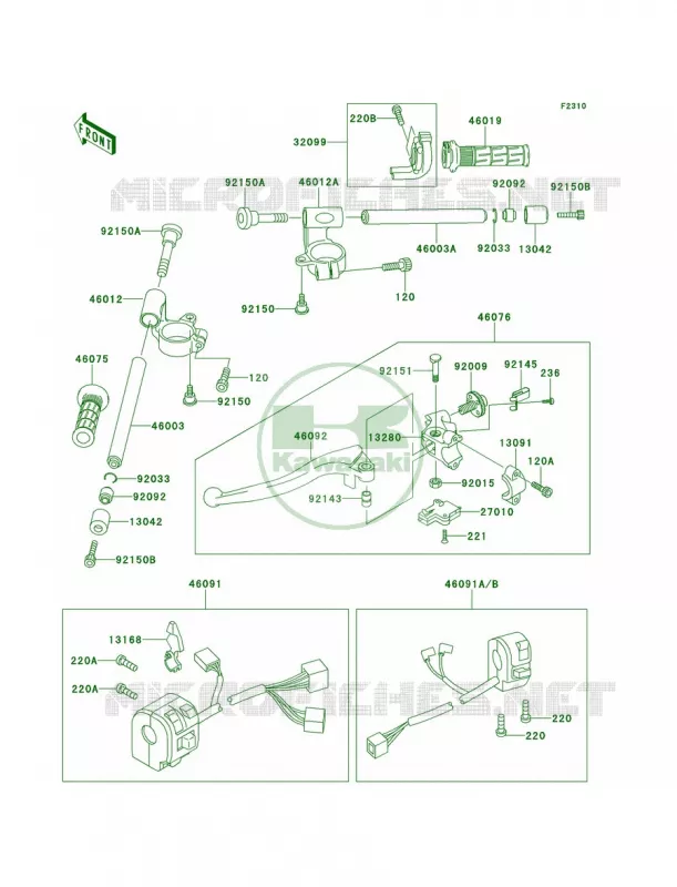 Handlebar Kawasaki MOTOS 900 2001 Ninja ZX-9R  ZX900-E2