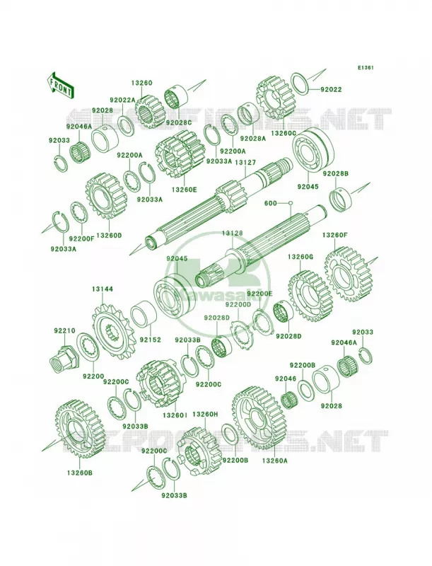Transmission Kawasaki MOTOS 900 2001 Ninja ZX-9R  ZX900-E2