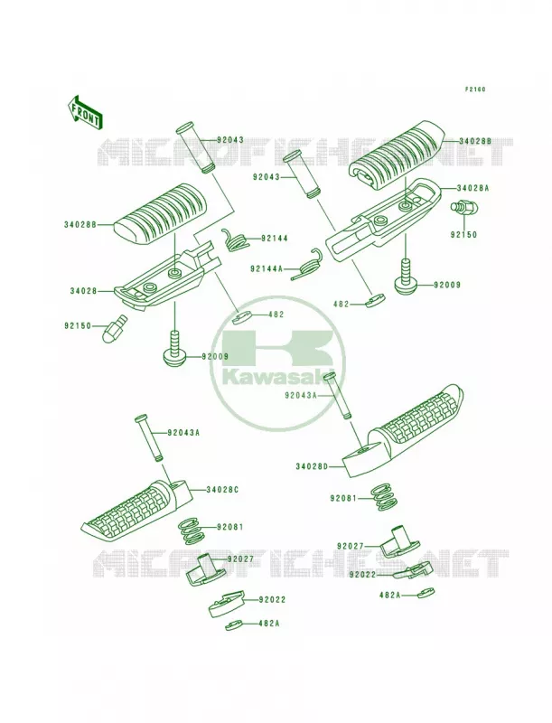 Footrests Kawasaki MOTOS 750 2000 ZR-7  ZR750-F2