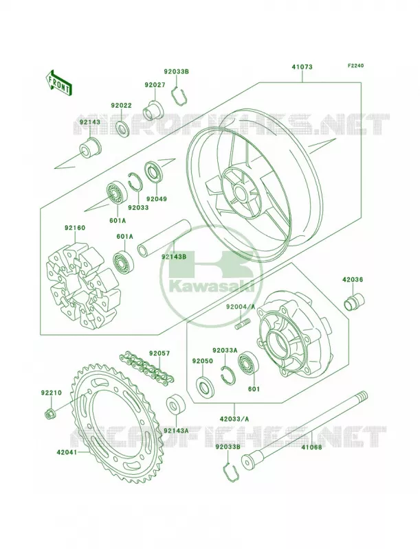 Rear WheelChain Kawasaki MOTOS 1100 2000 Ninja ZX-11  ZX1100-D8