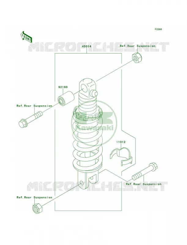 Shock Absorbers Kawasaki MOTOS 1100 2000 Ninja ZX-11  ZX1100-D8