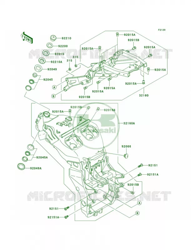 Frame Kawasaki MOTOS 1200 2000 Ninja ZX-12R  ZX1200-A1