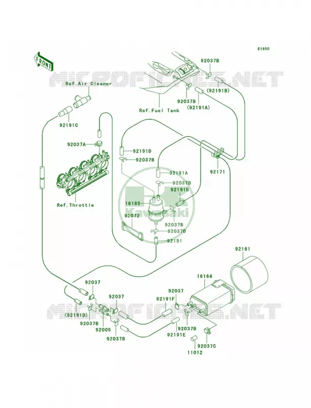 Fuel Evaporative System Kawasaki MOTOS 1200 2000 Ninja ZX-12R  ZX1200-A1
