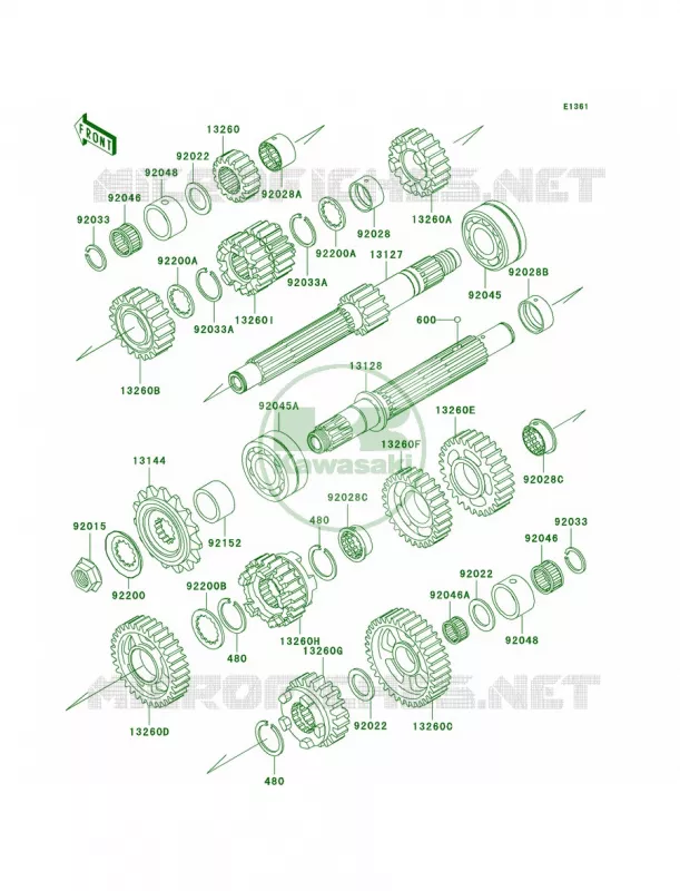 Transmission Kawasaki MOTOS 1200 2000 Ninja ZX-12R  ZX1200-A1