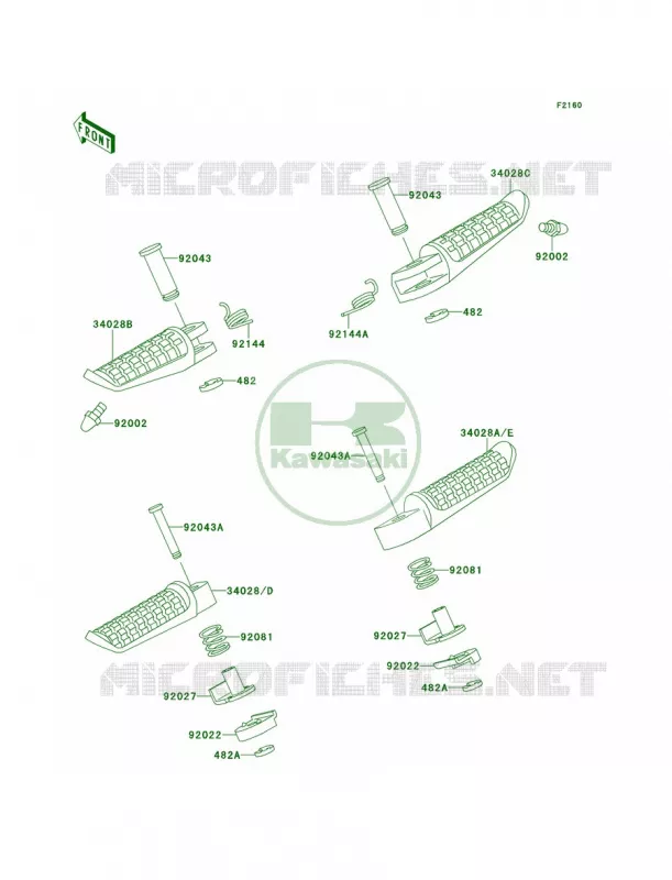 Footrests Kawasaki MOTOS 600 2000 Ninja ZX-6  ZX600-E8