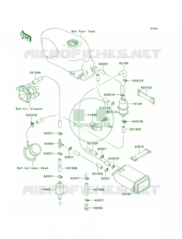 Fuel Evaporative SystemCA Kawasaki MOTOS 600 2000 Ninja ZX-6  ZX600-E8