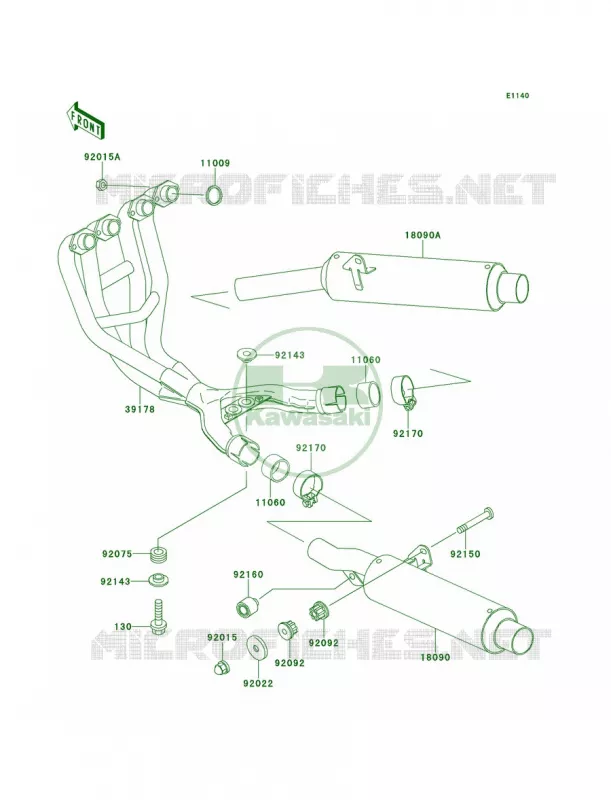 Mufflers Kawasaki MOTOS 600 2000 Ninja ZX-6  ZX600-E8
