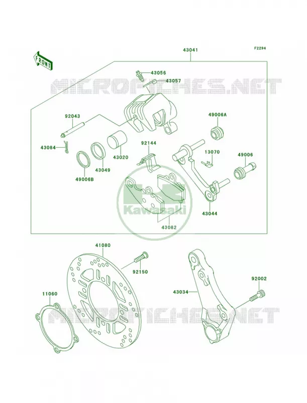 Rear Brake Kawasaki MOTOS 600 2000 Ninja ZX-6  ZX600-E8