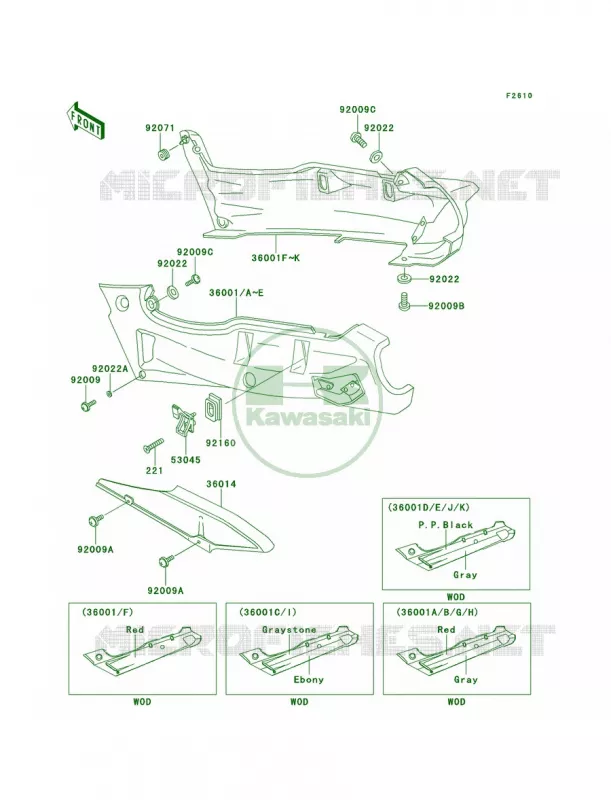 Side CoversChain Cover Kawasaki MOTOS 600 2000 Ninja ZX-6  ZX600-E8