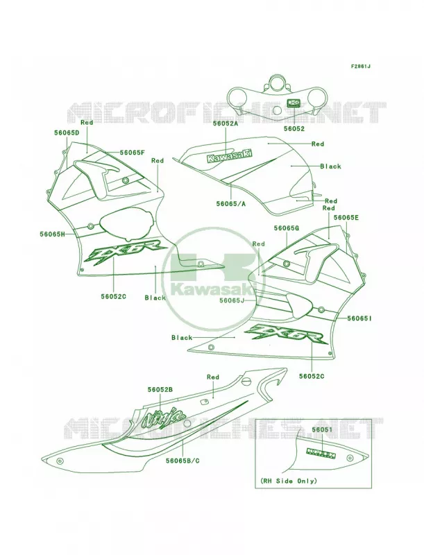 DecalsRedBlackCAUSZX600-J3 Kawasaki MOTOS 600 2000 Ninja ZX-6R  ZX600-J1