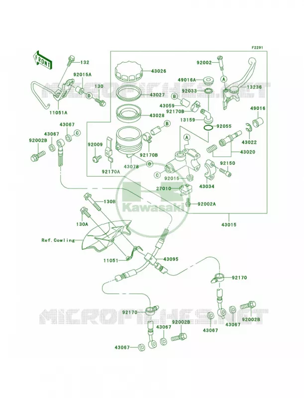 Front Master Cylinder Kawasaki MOTOS 600 2000 Ninja ZX-6R  ZX600-J1
