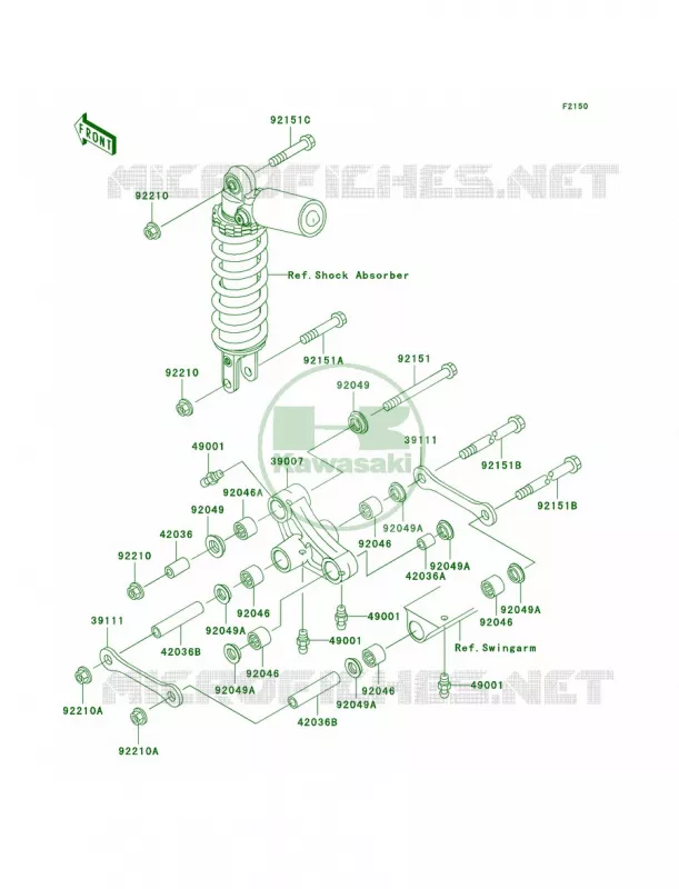 Rear Suspension Kawasaki MOTOS 600 2000 Ninja ZX-6R  ZX600-J1