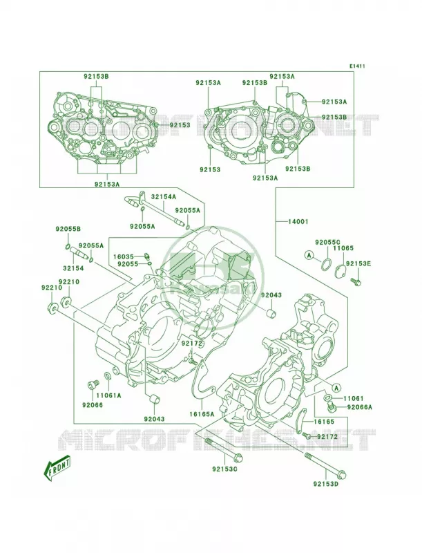 Crankcase Kawasaki MOTOS 400 2003 KLX400R  KLX400-B1