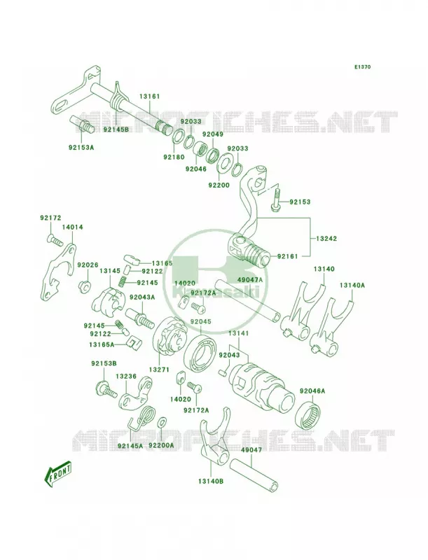 Gear Change Mechanism Kawasaki MOTOS 400 2003 KLX400R  KLX400-B1