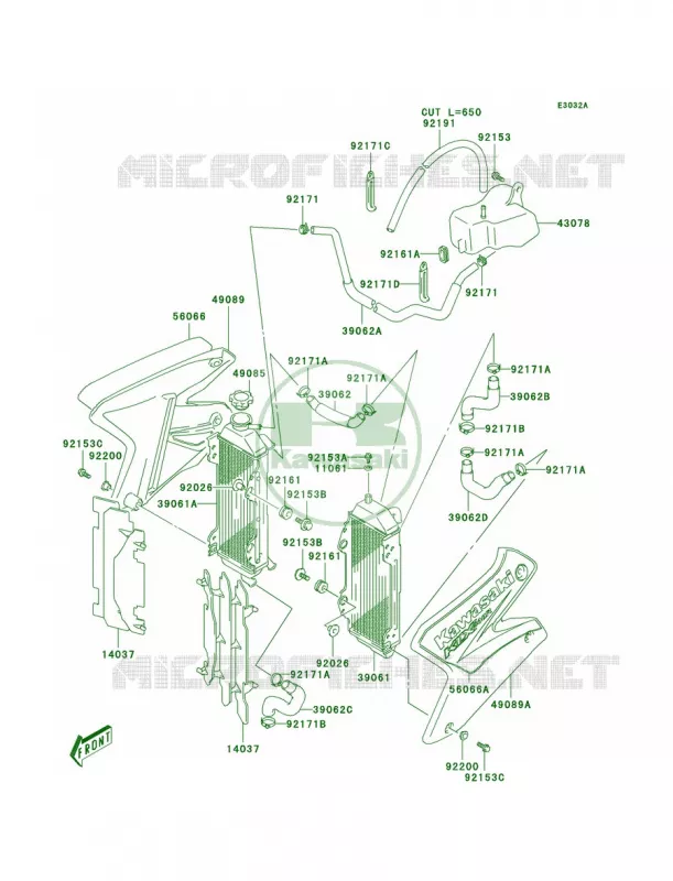 RadiatorKLX400-B2 Kawasaki MOTOS 400 2003 KLX400R  KLX400-B1