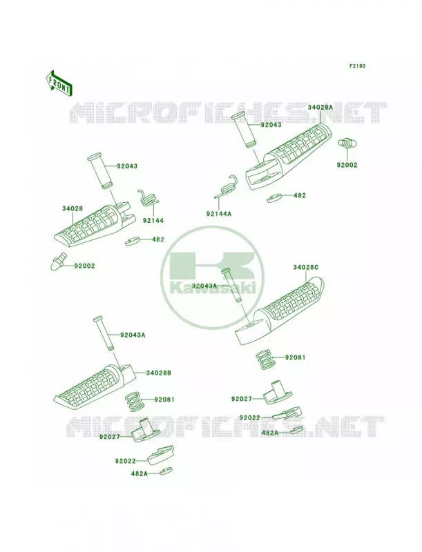 Footrests Kawasaki MOTOS 750 2000 Ninja ZX-7R  ZX750-P5