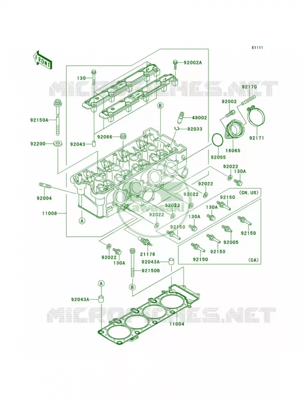 Cylinder Head Kawasaki MOTOS 900 2000 Ninja ZX-9R  ZX900-E1