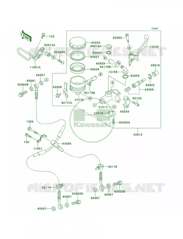 Front Master Cylinder Kawasaki MOTOS 900 2000 Ninja ZX-9R  ZX900-E1