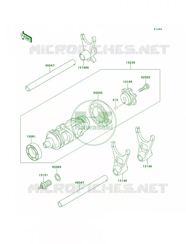 Gear Change DrumShift Forks Kawasaki MOTOS 900 2000 Ninja ZX-9R  ZX900-E1