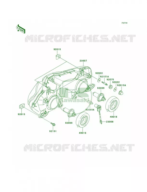 Headlights Kawasaki MOTOS 900 2000 Ninja ZX-9R  ZX900-E1