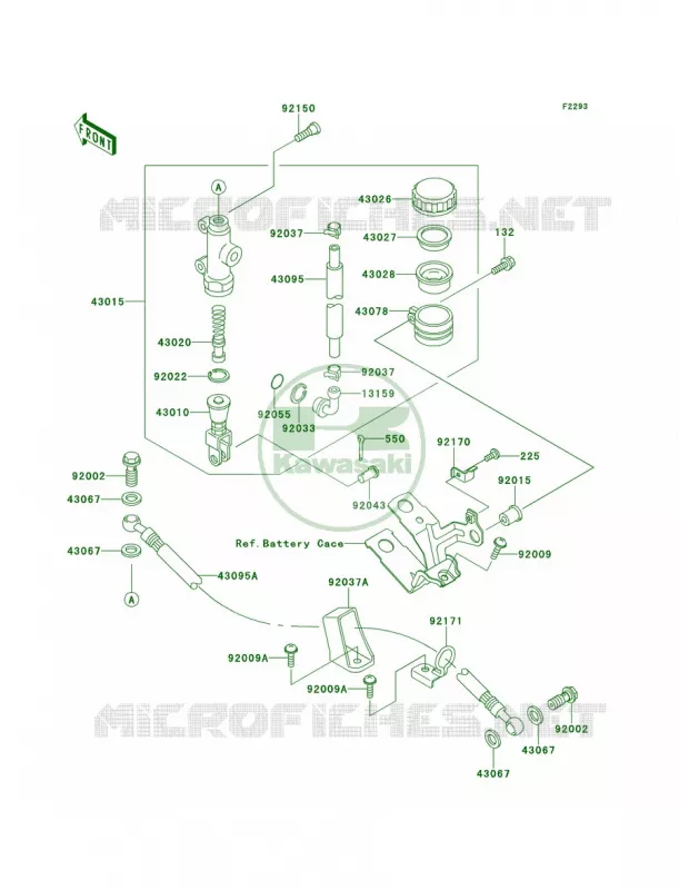Rear Master Cylinder Kawasaki MOTOS 900 2000 Ninja ZX-9R  ZX900-E1