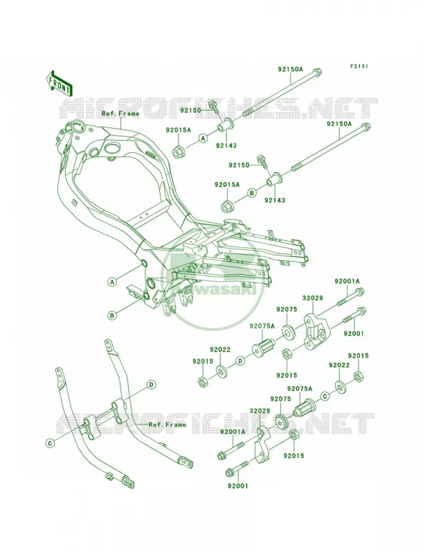 Frame Fittings Kawasaki MOTOS 1100 1999 Ninja ZX-11  ZX1100-D7