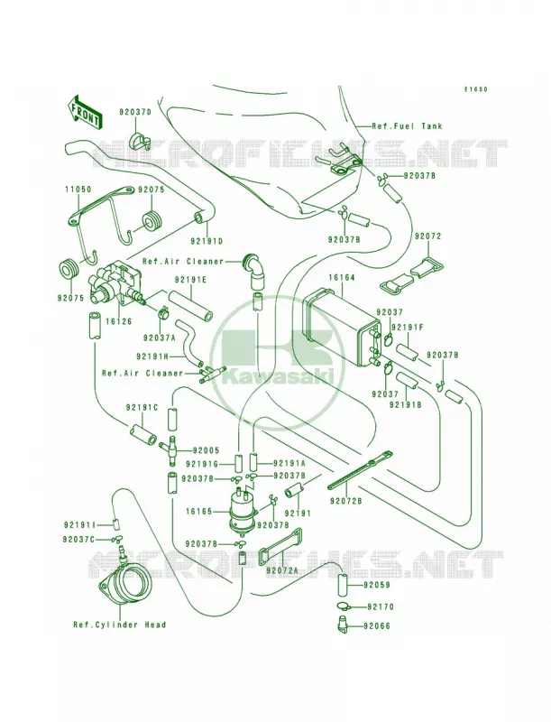 Fuel Evaporative System Kawasaki MOTOS 600 1999 Ninja ZX-6R  ZX600-G2