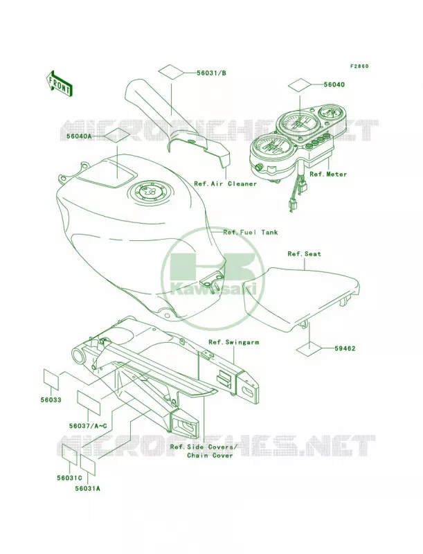 Labels Kawasaki MOTOS 750 1999 Ninja ZX-7R  ZX750-P4