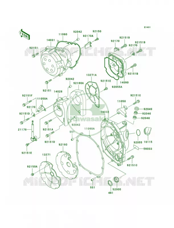 Engine Covers Kawasaki MOTOS 900 1999 Ninja ZX-9R  ZX900-C2