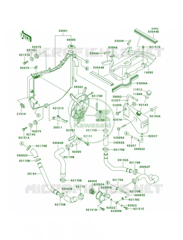 Radiator Kawasaki MOTOS 900 1999 Ninja ZX-9R  ZX900-C2
