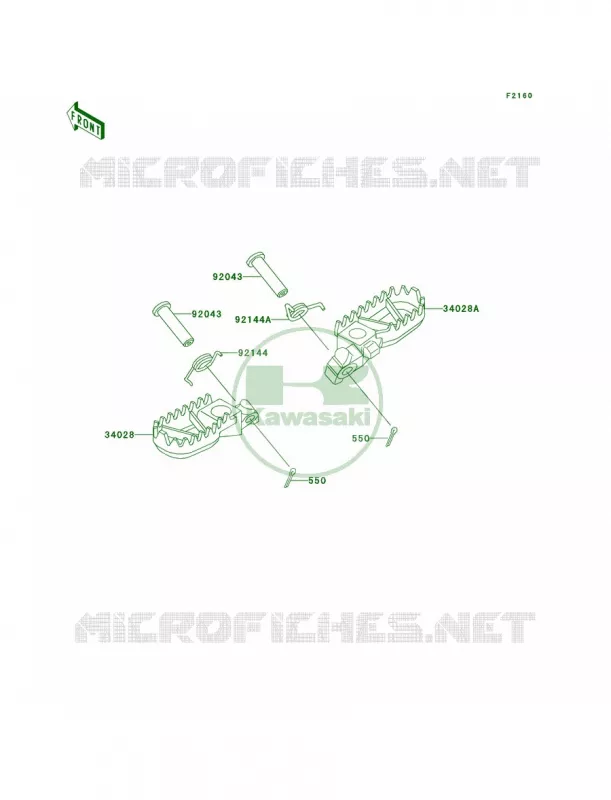 Footrests Kawasaki MOTOS 200 2002 KDX200  KDX200-H8