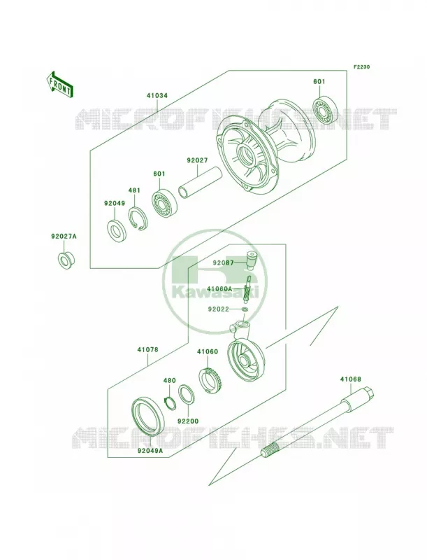 Front Hub Kawasaki MOTOS 200 2002 KDX200  KDX200-H8