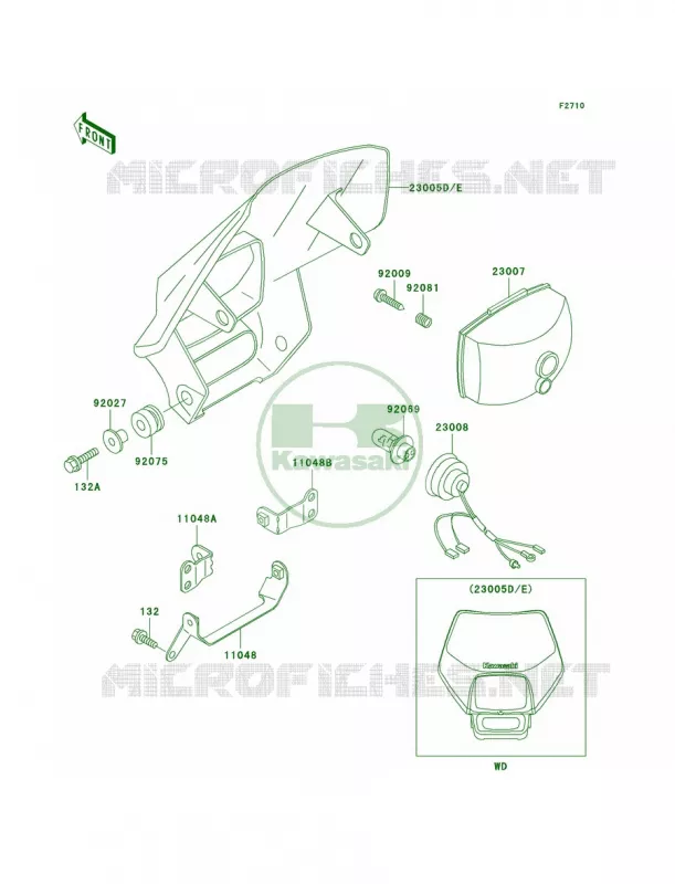 Headlights Kawasaki MOTOS 200 2002 KDX200  KDX200-H8