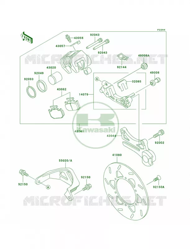 Rear Brake Kawasaki MOTOS 200 2002 KDX200  KDX200-H8