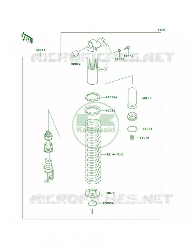 Shock Absorbers Kawasaki MOTOS 200 2002 KDX200  KDX200-H8
