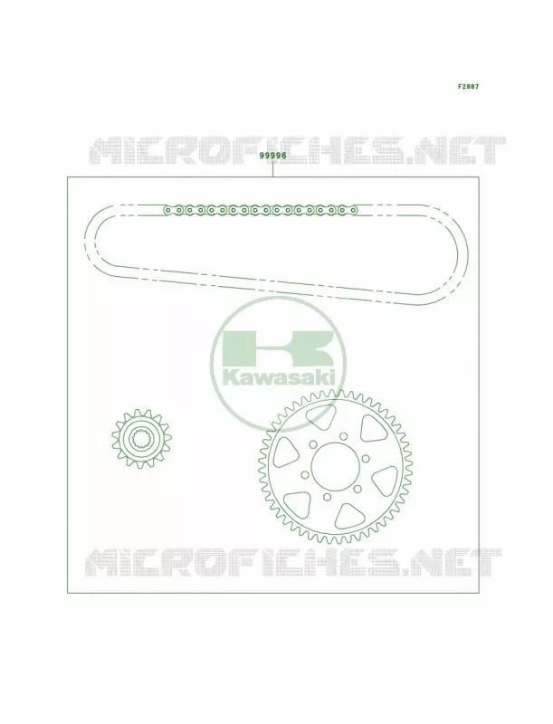 Chain Kit Kawasaki MOTOS 750 1998 Ninja ZX-7R  ZX750-P3