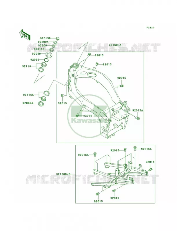Frame Kawasaki MOTOS 750 1998 Ninja ZX-7R  ZX750-P3