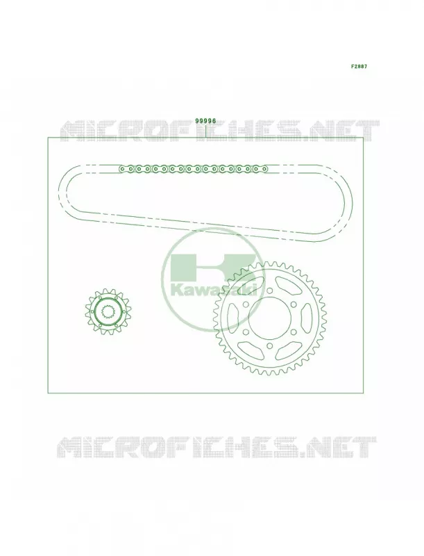 Chain Kit Kawasaki MOTOS 900 1998 Ninja ZX-9R  ZX900-C1