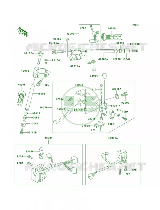 Handlebar Kawasaki MOTOS 900 1998 Ninja ZX-9R  ZX900-C1
