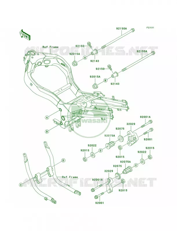 Frame Fittings Kawasaki MOTOS 1100 1997 Ninja ZX-11  ZX1100-D5