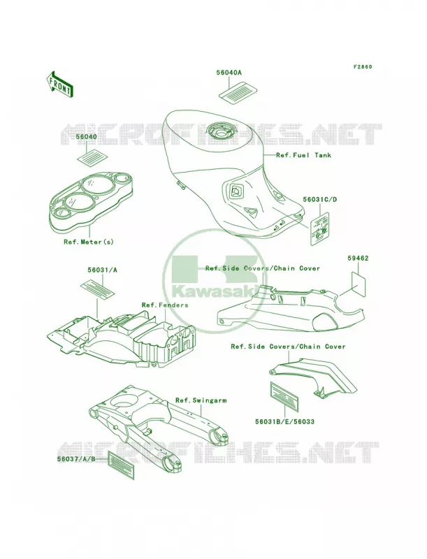 Labels Kawasaki MOTOS 1100 1997 Ninja ZX-11  ZX1100-D5
