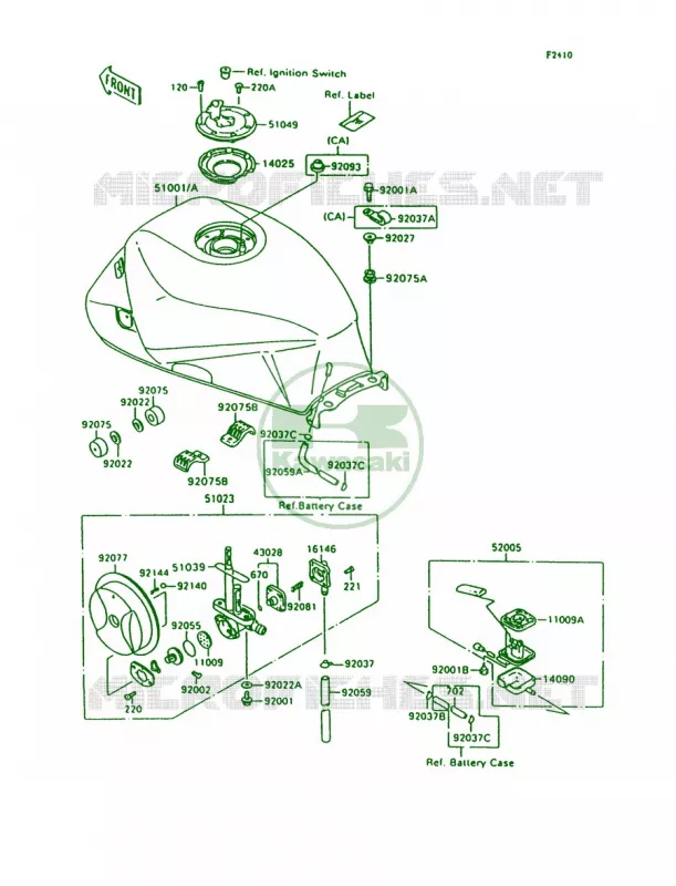 Fuel Tank Kawasaki MOTOS 600 1997 Ninja 600R  ZX600-C10