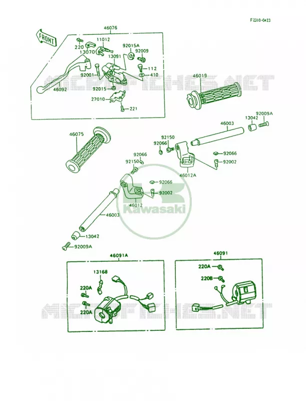 Handlebar Kawasaki MOTOS 600 1997 Ninja 600R  ZX600-C10