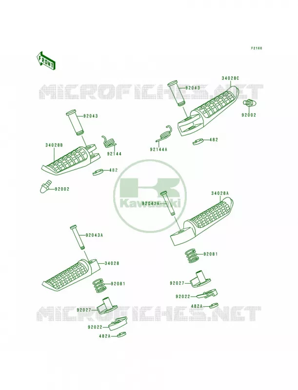 Footrests Kawasaki MOTOS 600 1997 Ninja ZX-6  ZX600-E5